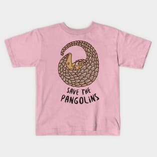 Save the Pangolins - Curled Up Pangolin Kids T-Shirt